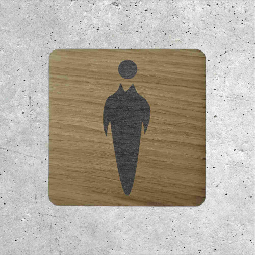 Original Wooden Men&#039;s Restroom Door Sign