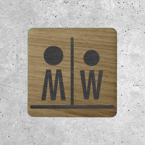 Wooden Door Sign WC Women &amp; Men Design