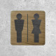 Wooden restroom door sign for men & women restaurant