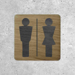 Plaque de porte en bois toilettes femme & homme restaurant