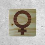 Women's Restroom Wooden Door Sign Icon