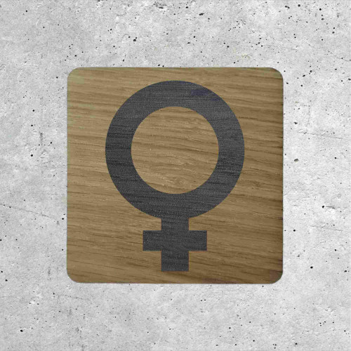 Women&#039;s Restroom Wooden Door Sign Icon