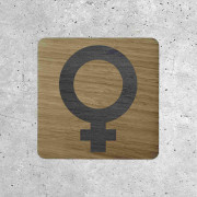 Women's Restroom Wooden Door Sign Icon