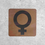 Plaque de porte en bois toilettes femme Picto