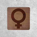 Plaque de porte en bois toilettes femme Picto