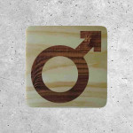 Men's Restroom Wooden Door Sign Icon