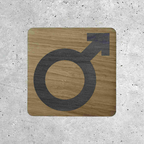 Men&#039;s Restroom Wooden Door Sign Icon