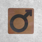 Men's Restroom Wooden Door Sign Icon