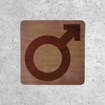 Men's Restroom Wooden Door Sign Icon