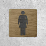 Classic Women's Restroom Wooden Door Sign