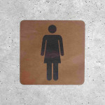 Classic Women's Restroom Wooden Door Sign