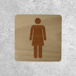 Classic Women's Restroom Wooden Door Sign