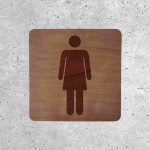 Classic Women's Restroom Wooden Door Sign