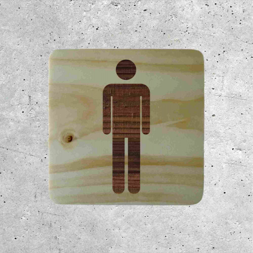 Classic Men&#039;s Restroom Wooden Door Sign