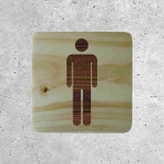 Classic Men's Restroom Wooden Door Sign