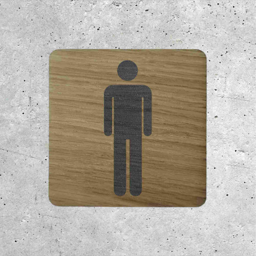 Classic Men&#039;s Restroom Wooden Door Sign