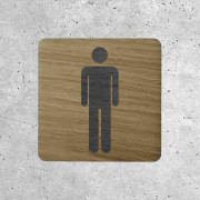 Classic Men's Restroom Wooden Door Sign