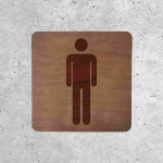 Classic Men's Restroom Wooden Door Sign