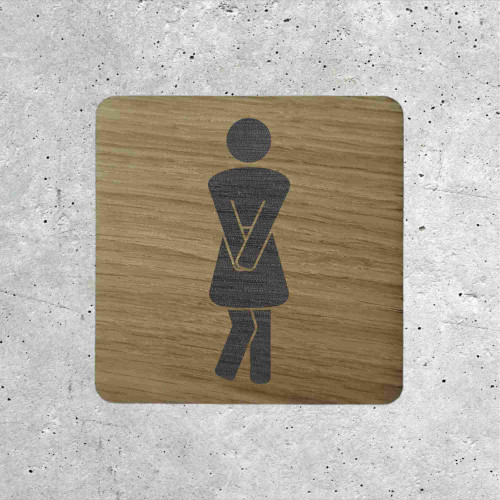 Humorous Wooden Ladies&#039; Restroom Door Sign