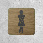 Humorous Wooden Ladies' Restroom Door Sign