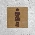 Humorous Wooden Ladies' Restroom Door Sign