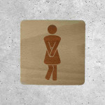 Humorous Wooden Ladies' Restroom Door Sign