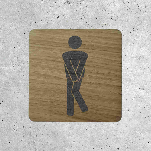 Humorous Wooden Men&#039;s Restroom Door Sign