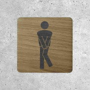 Plaque de porte en bois toilettes homme humoristique