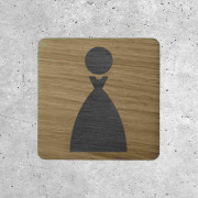 Plaque de porte en bois toilettes femme design