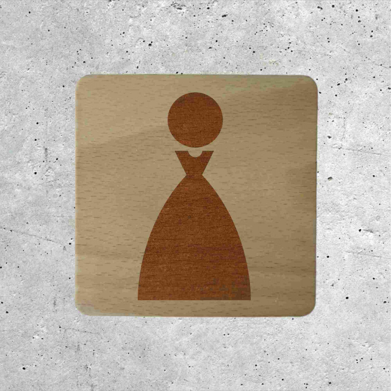 Women's Restroom Wooden Door Sign – Stylish Design