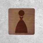 Plaque de porte en bois toilettes femme design