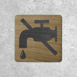 Plaque mural en bois eau non potable