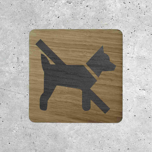 Plaque mural en bois interdits aux chiens