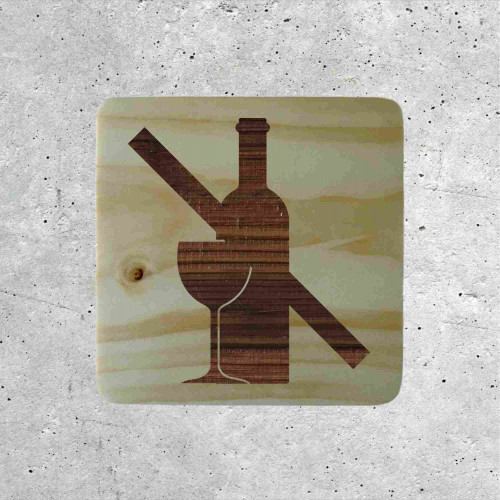 Plaque mural en bois alcool interdit