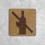 Alcohol Prohibited Wooden Wall Sign