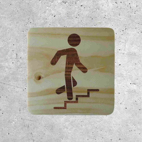 Wooden Stairway Access Sign - Climbing Signage