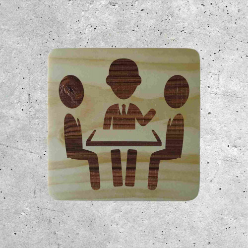 Wooden Signage Panel - Meeting Room