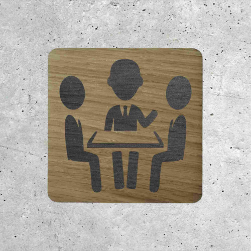 Wooden Signage Panel - Meeting Room