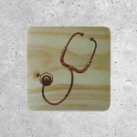 Wooden Signage - Medical Symbol with Stethoscope