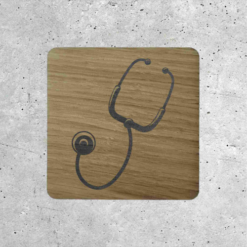 Wooden Signage - Medical Symbol with Stethoscope