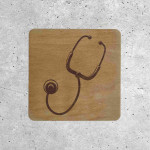 Wooden Signage - Medical Symbol with Stethoscope