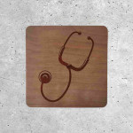 Wooden Signage - Medical Symbol with Stethoscope