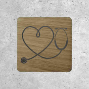 Wooden Signage - Stethoscope and Heart for Medical Office