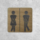 Plaque de porte en bois WC femme & homme humoristique