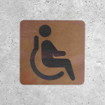 Wooden Toilet Door Sign Disabled Access