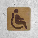 Wooden Toilet Door Sign Disabled Access