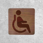 Wooden Toilet Door Sign Disabled Access