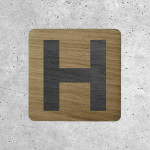 Wooden Plaque - Hospital H Sign