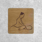 Signalétique en Bois - Icône de Salon de Massage