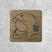 Wooden Sign - Firefighter Helmet Emblem F1